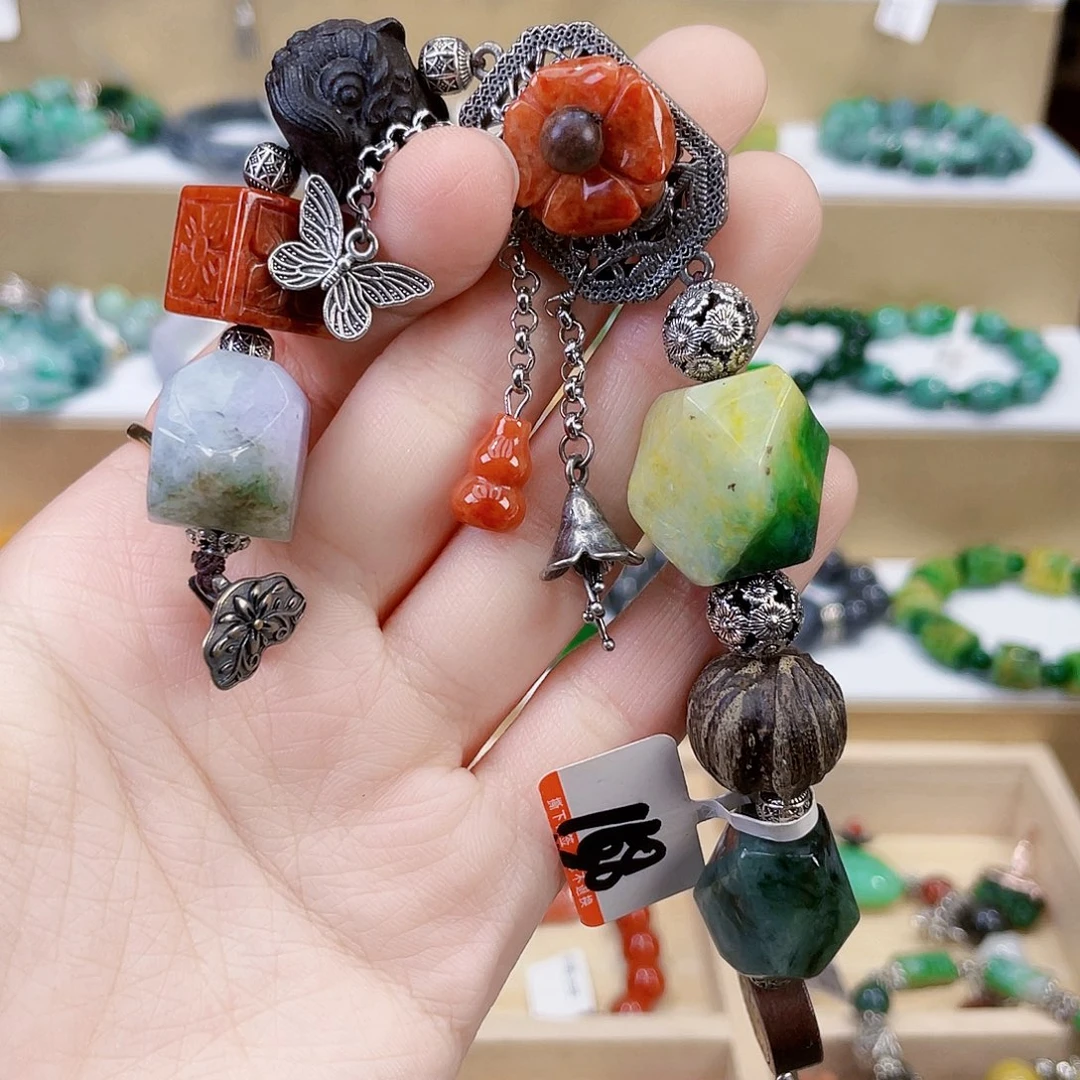 许***情翡翠未镶嵌手链手链