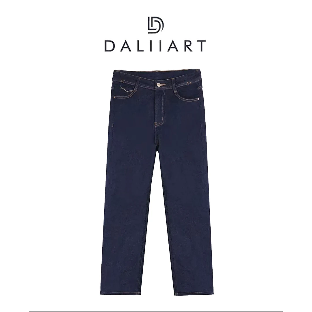 大丽高定女装 她的神裤 绵羊毛九分烟管裤百搭牛仔裤DLKZ0465