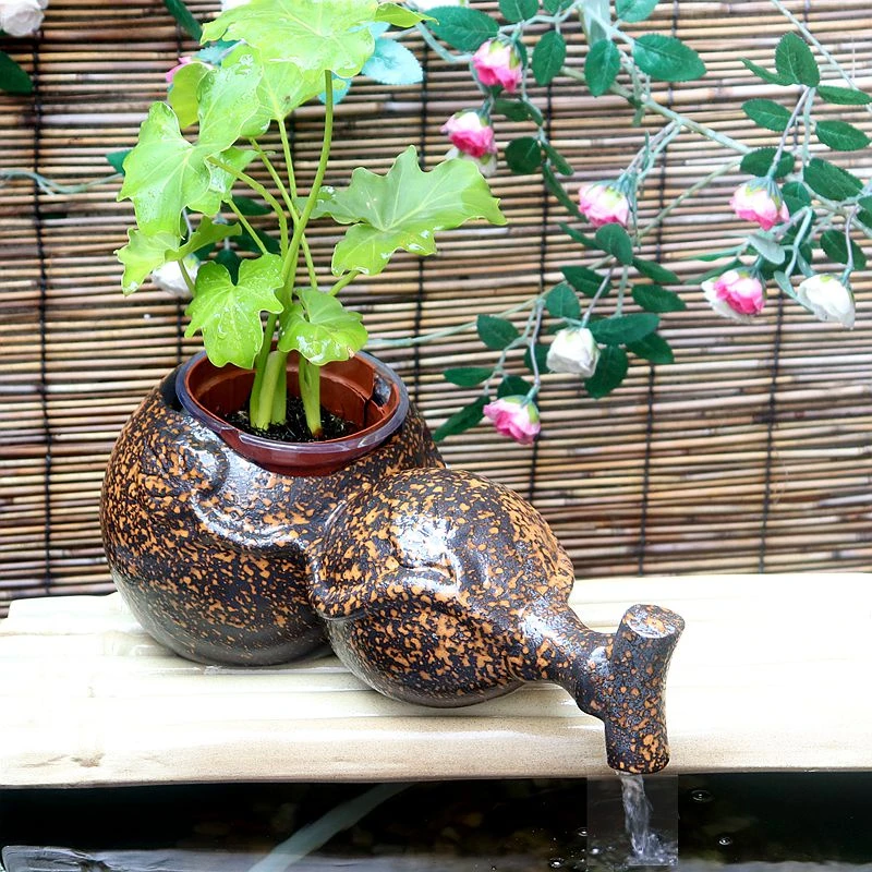 生态缸流水摆件鱼缸造景庭院花园鱼池装饰品陶瓷水缸水景