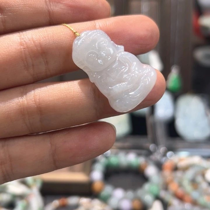 颈饰未镶嵌翡翠缅甸翡翠宝宝佛