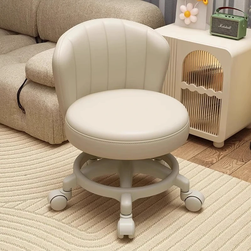 万向轮小凳子家用矮凳客厅带轮小板凳可移动换鞋凳儿童滑轮靠背椅