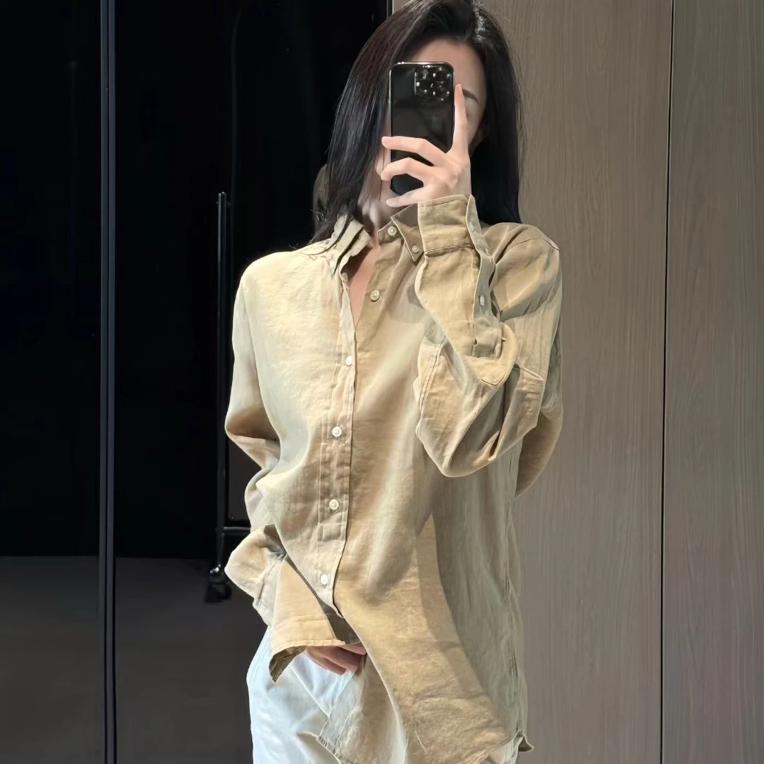 小陈 小马100纯亚麻衬衫老钱风女款（长袖款）#2