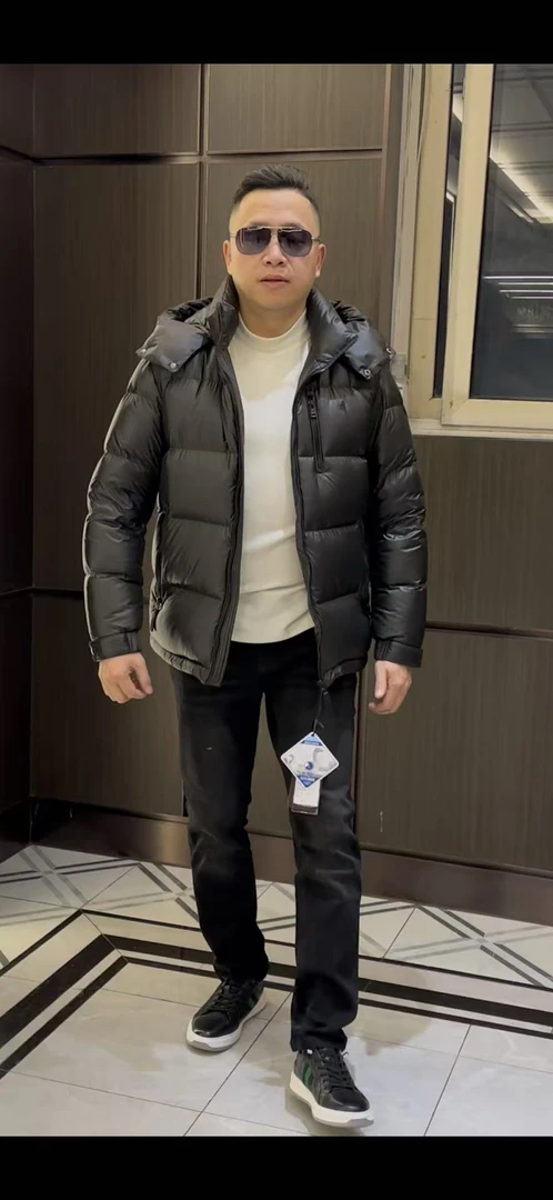 男士连帽带帽秋冬刺绣街潮立领明线免烫26323