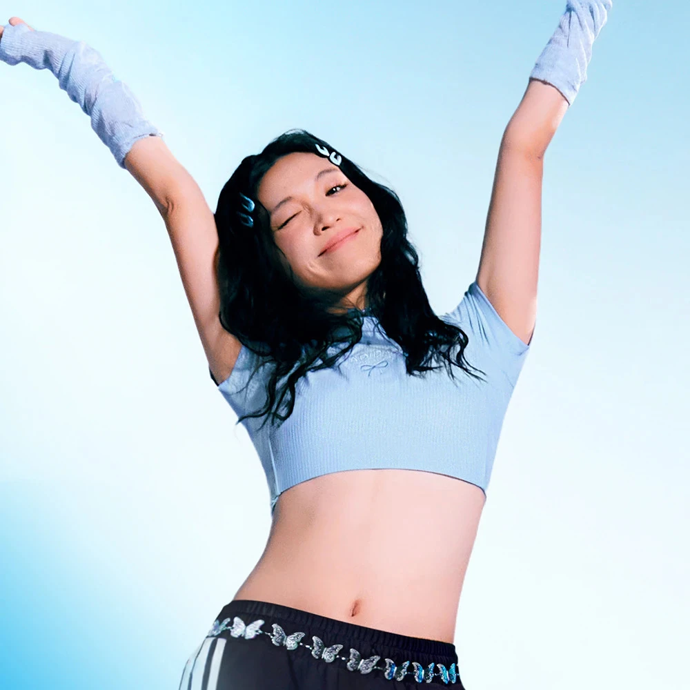 adidas阿迪达斯女子DANCE TEE4双旦礼针织无领短T恤KE5792