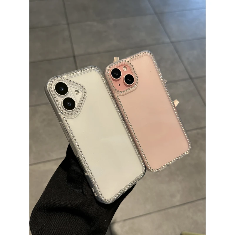 ins韩系闪钻适用苹果16promax手机壳15新款14韩系13女款12透明11