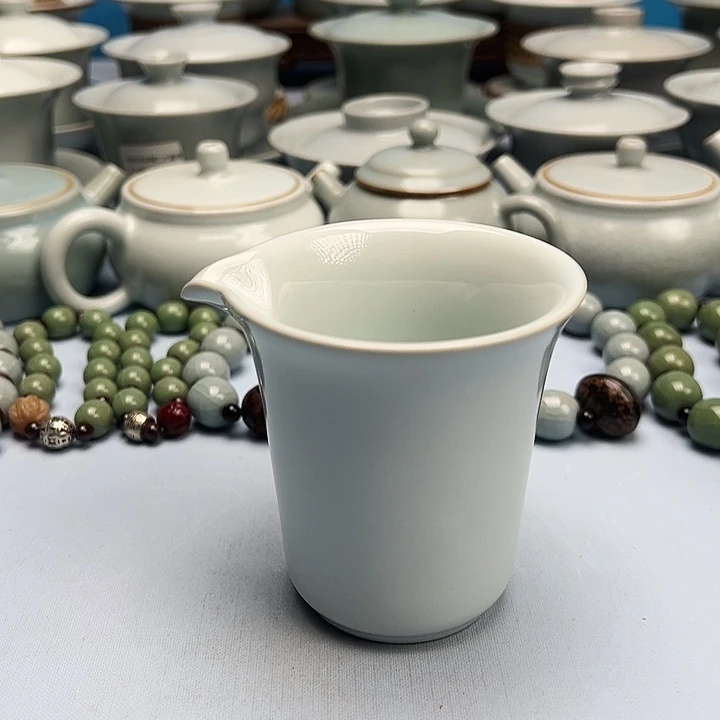 杯月白釉公道杯原矿原釉原产地