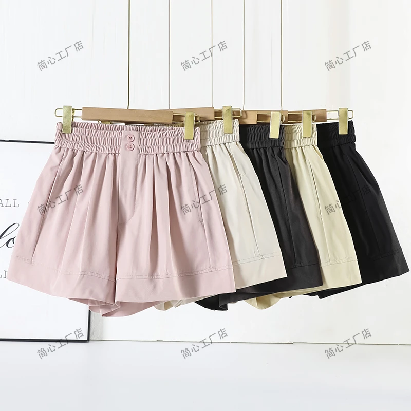 小个子A版阔腿短裤女2025夏季新款韩系少女百搭松紧腰休闲裤6627
