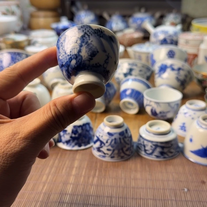 京昭山青花瓷器杯子茶具