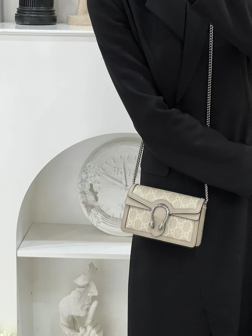 99新 GUCCI/古驰 gucci 酒神mini燕麦色/公价无/甄选