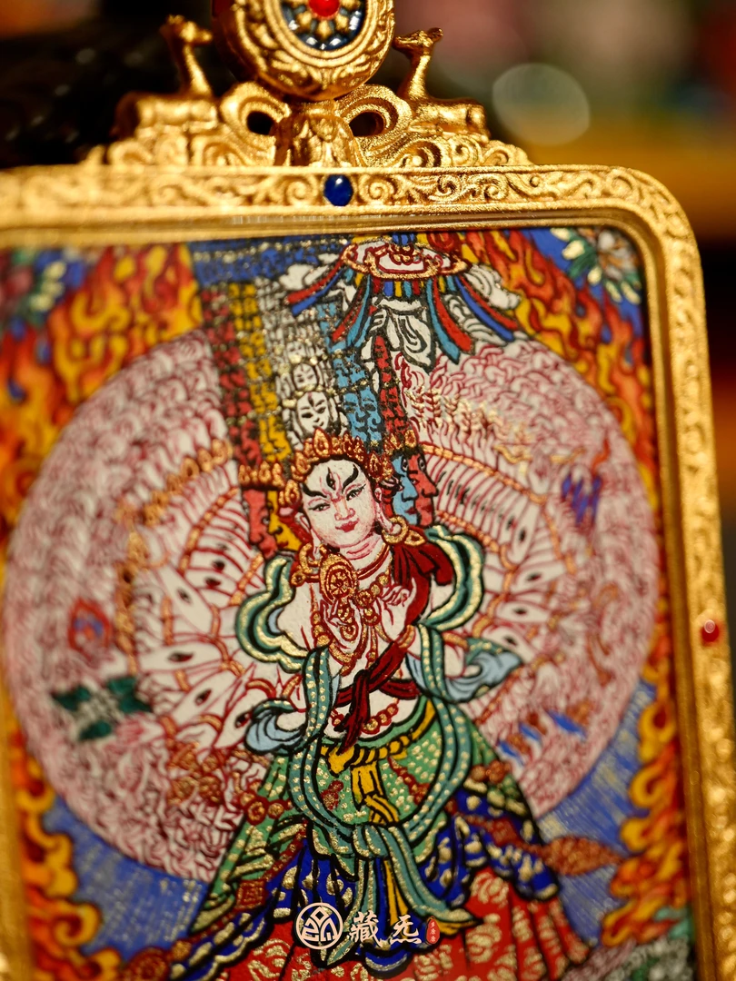 【坏事回遮】纯手绘高品质大白伞盖佛母唐卡