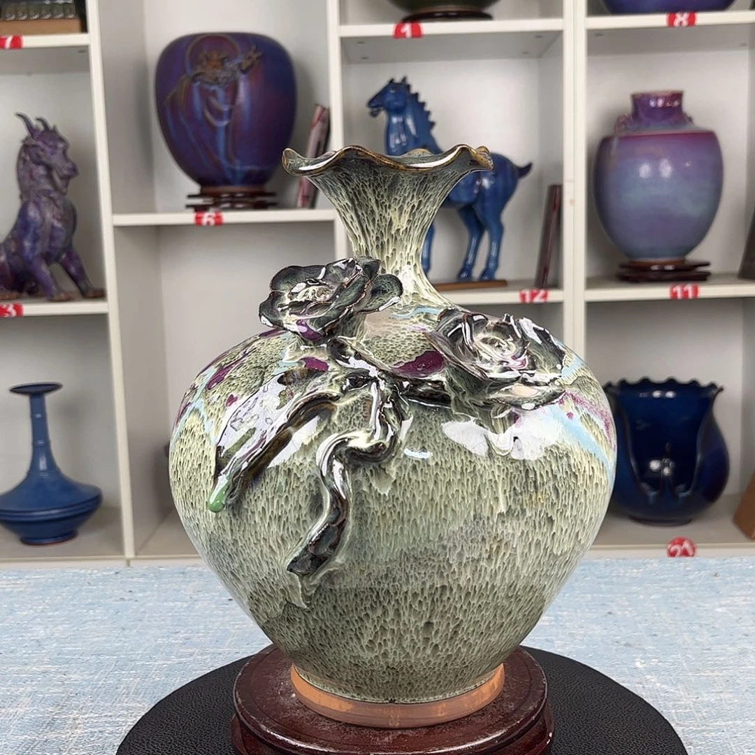 瓷片摆件……花开富贵。