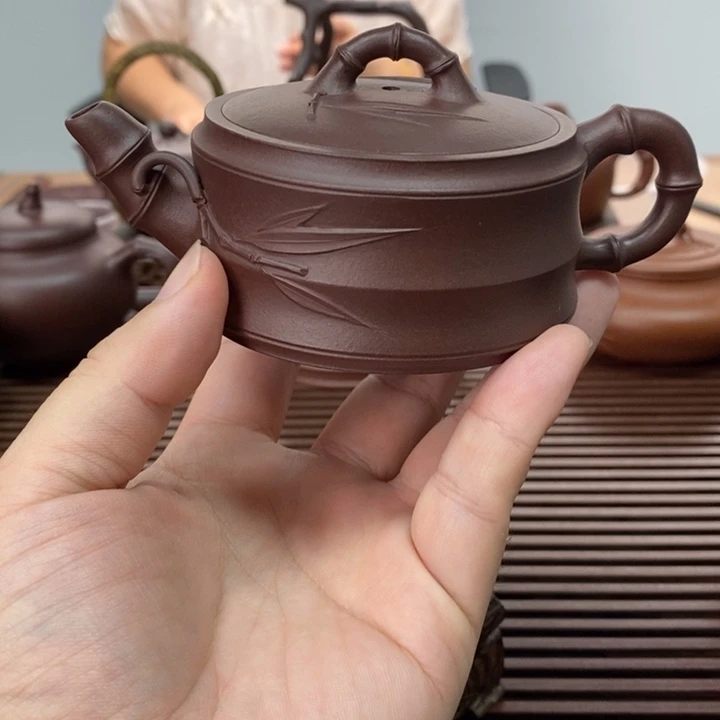 茶壶紫砂微瑕疵宽口竹段120毫升