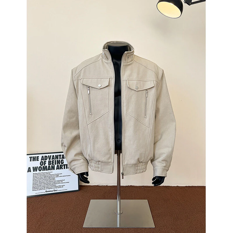 座山雕蟒纹外套男短款春秋季潮牌高级感痞帅美式复古教练飞行夹克