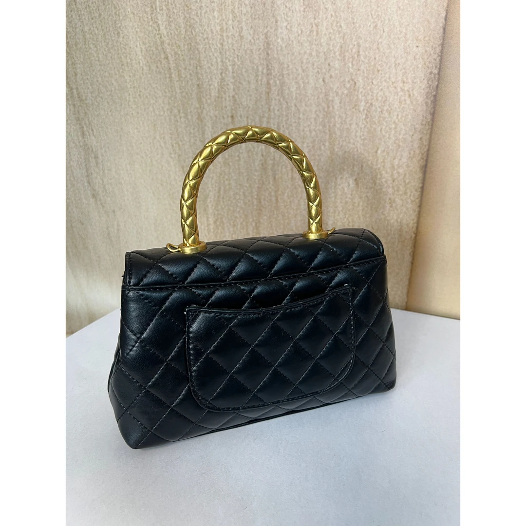 TOLEX2025新款手工时尚金豆百搭女包黑色23cm