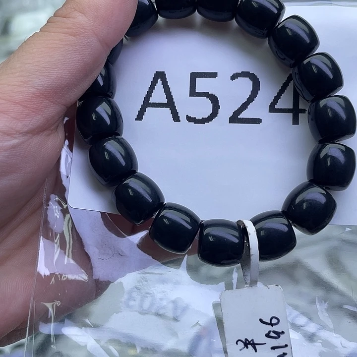 和田玉未镶嵌手链墨玉12