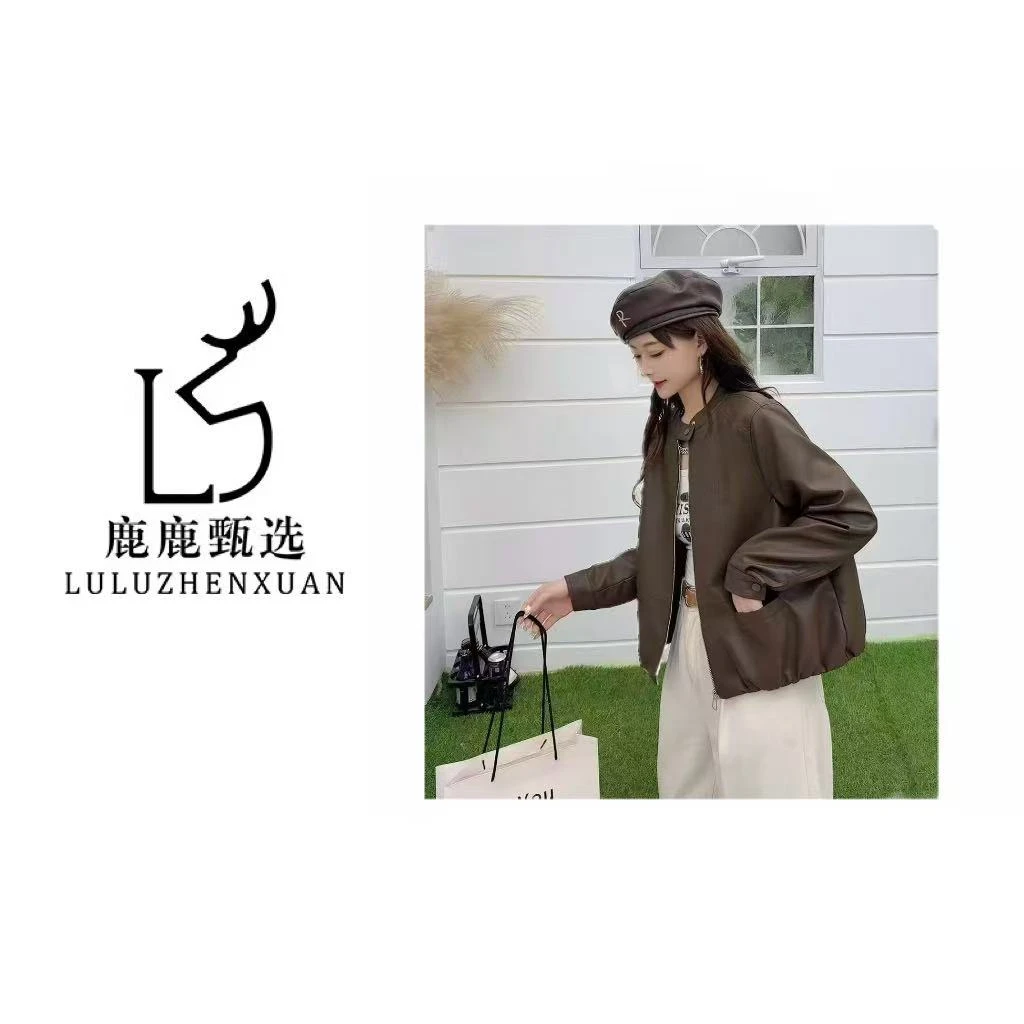 8339#短款PU皮衣外套女2025秋款高级感机车服
