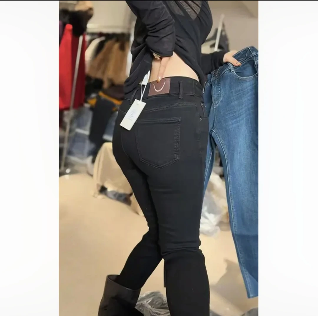 冬季新款93535加绒铅笔牛仔裤修身显瘦女裤百搭烟管潮流裤