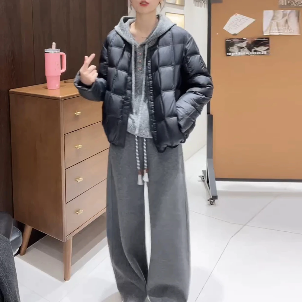 2025慵懒风秋季长袖针织衫搭棉服休闲裤女款时尚套装时髦潮流秋冬