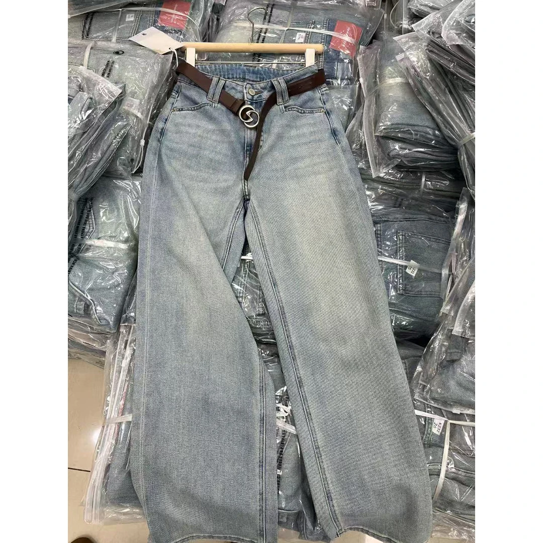 高腰显瘦阔腿牛仔裤女春季新款宽松休闲百搭直筒裤