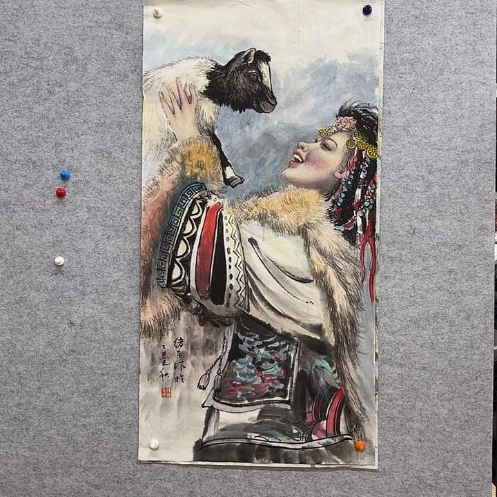 国画花鸟等图案为一体