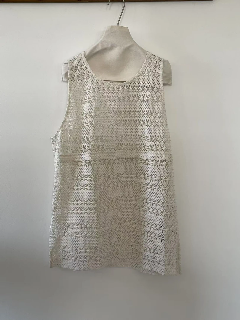 叨叨定制款#6780#长款镂空钩花设计感背心（春季新款）FL