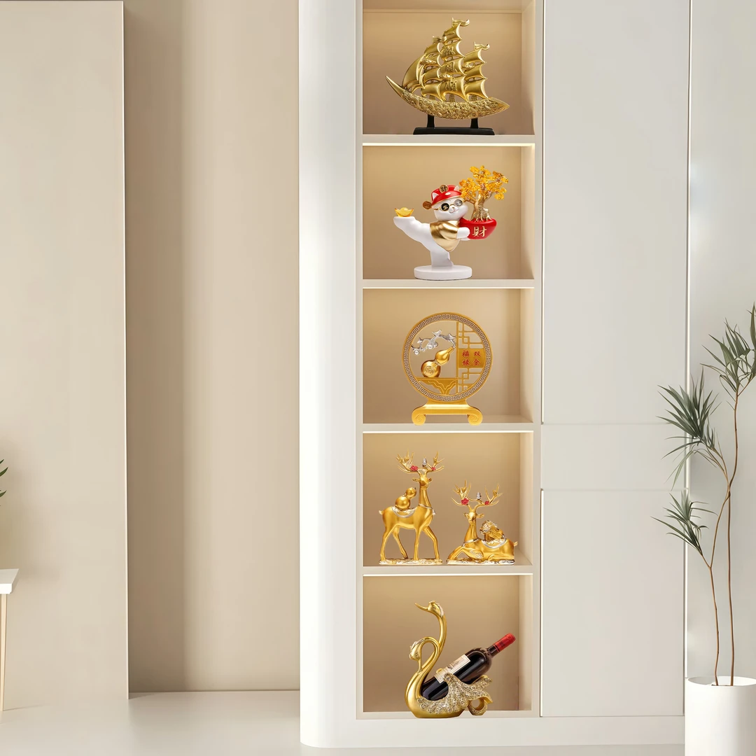 一帆风顺中式简约创意家居套装酒柜餐边柜电视柜轻奢装饰玄关摆件