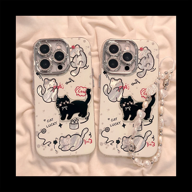 玩耍猫适用苹果华为vivo小米oppo手机壳iphone16/15/14壳新款卡通