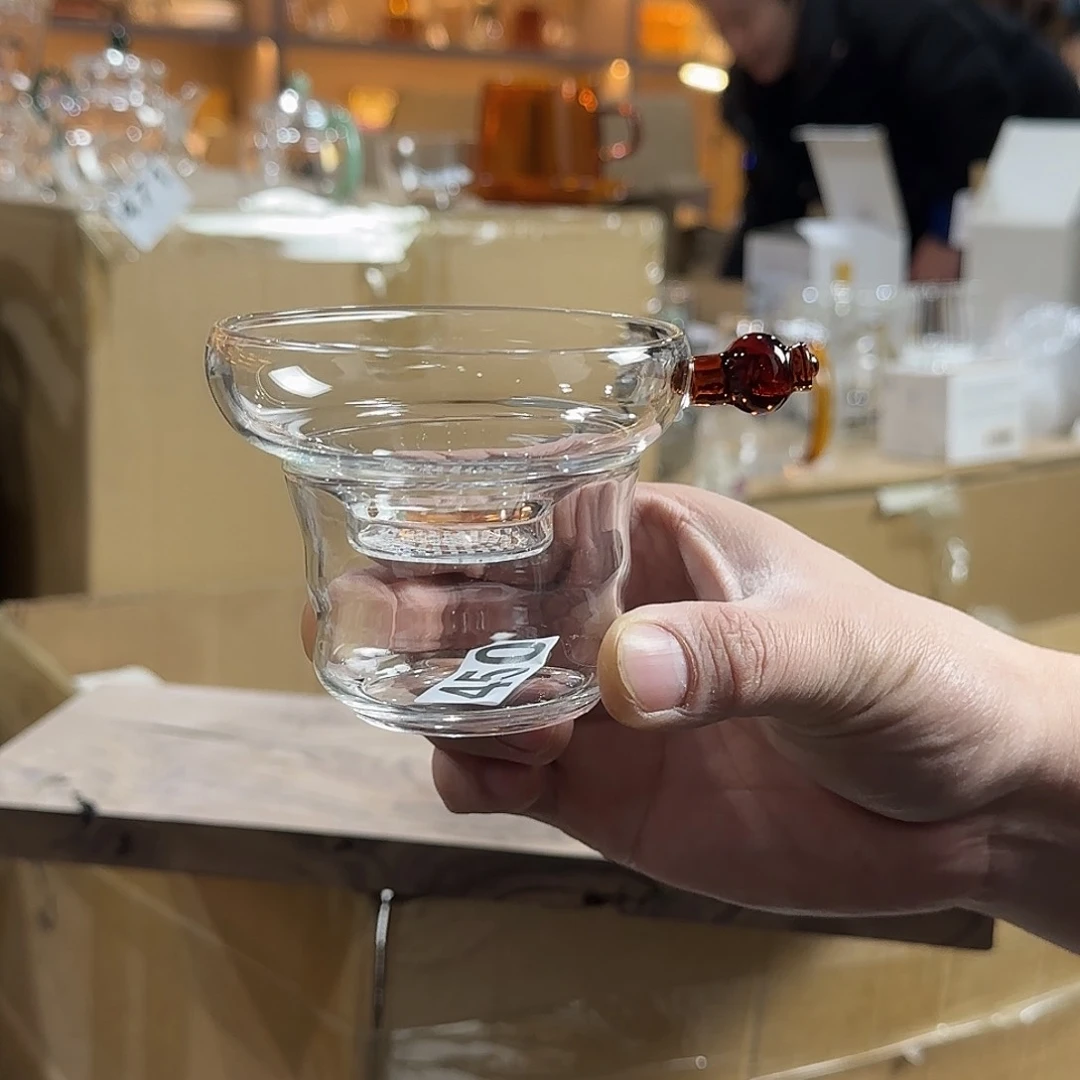 450高硼硅玻璃杯周边茶漏琥珀