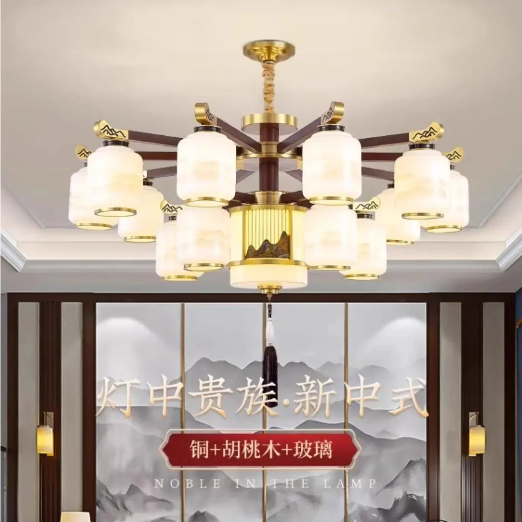 新款千里江山新中式吊灯餐厅吊灯国风简约大气大厅书房家用别墅