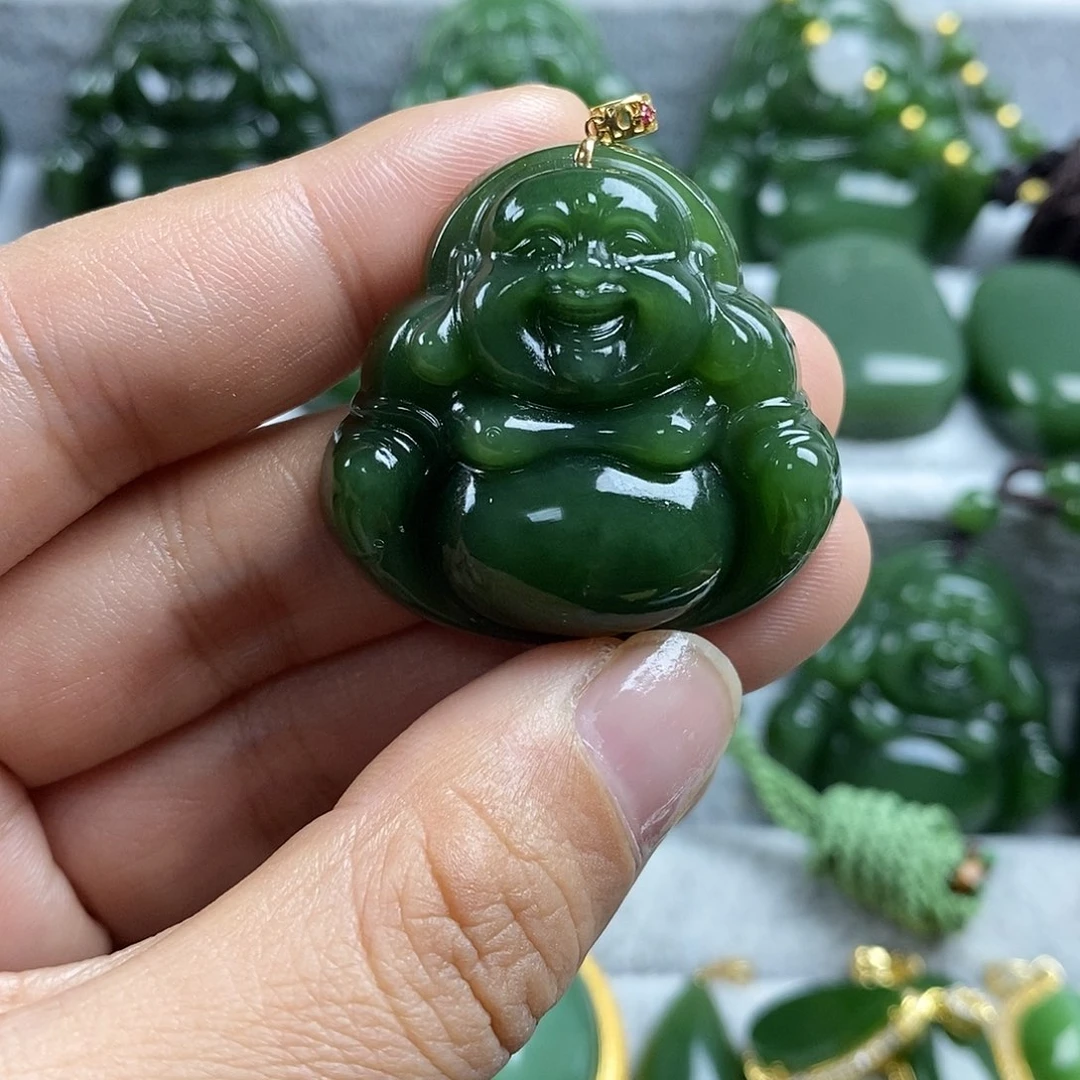 和田玉（碧玉）未镶嵌颈饰34mm