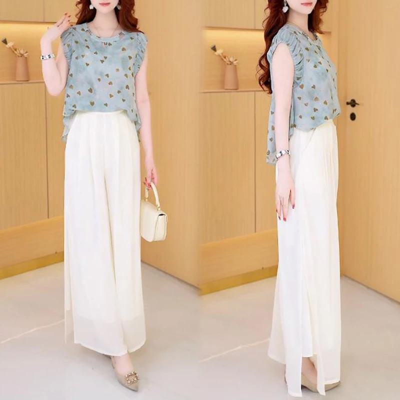 时尚减龄爱心印花圆领小飞袖衬衫女2026夏季洋气显瘦气质镂空上衣