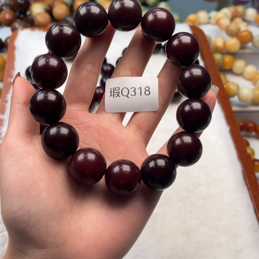 菩提根/象牙果手串囡*18mm瑕圆珠一串q318