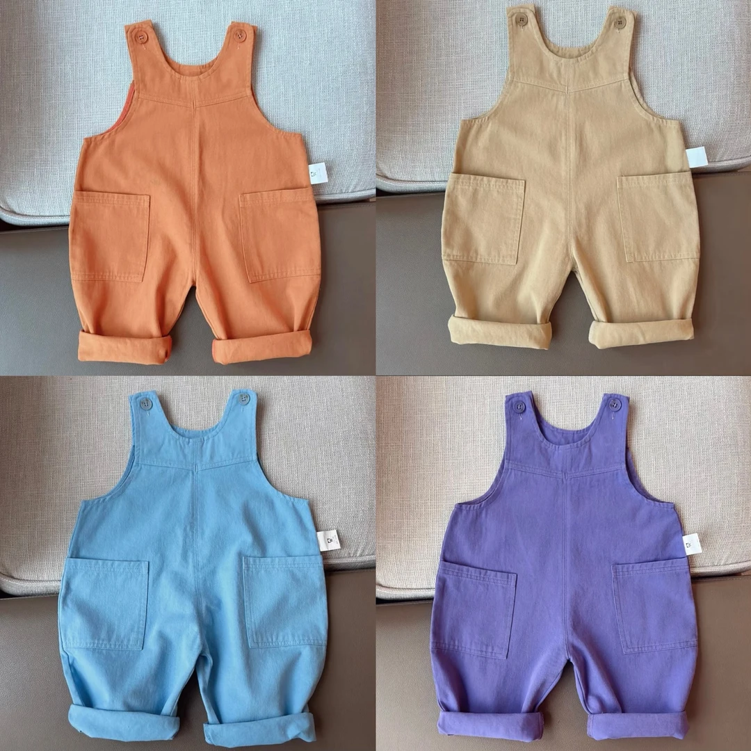 【双口袋牛仔背带裤】婴儿男女宝宝双口袋背带裤春季新款洋气宝宝衣