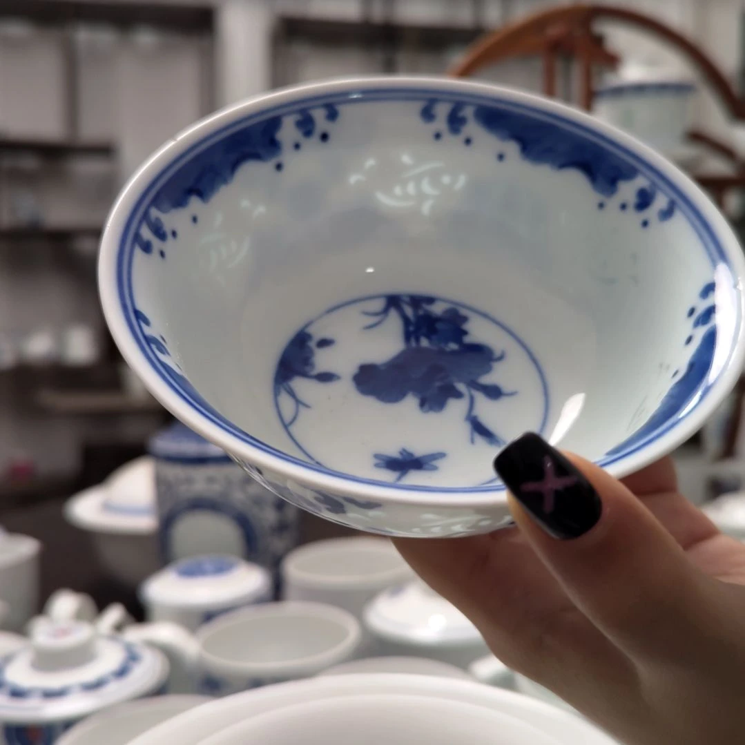 陶瓷手绘夏5寸饭碗一个