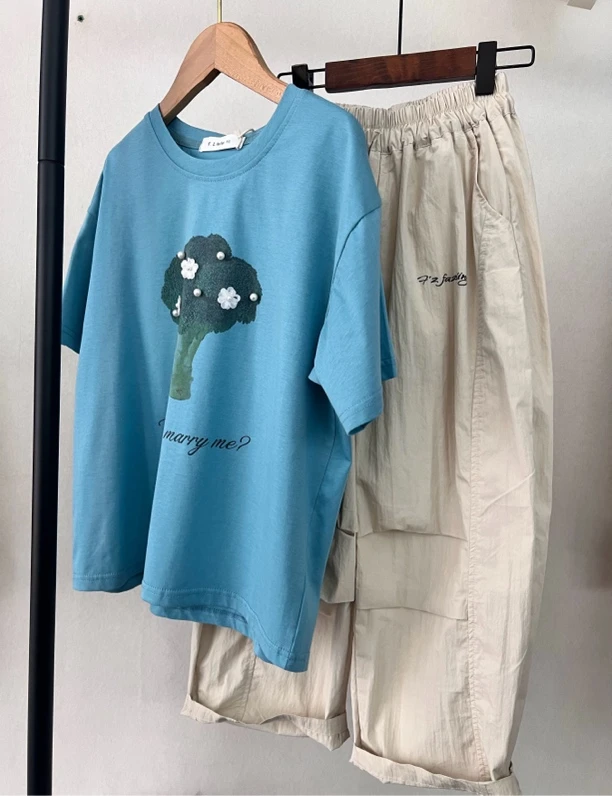 西蓝花印花短袖T恤