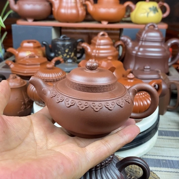 紫砂茶壶云肩如意150CC原矿老底曹青特价