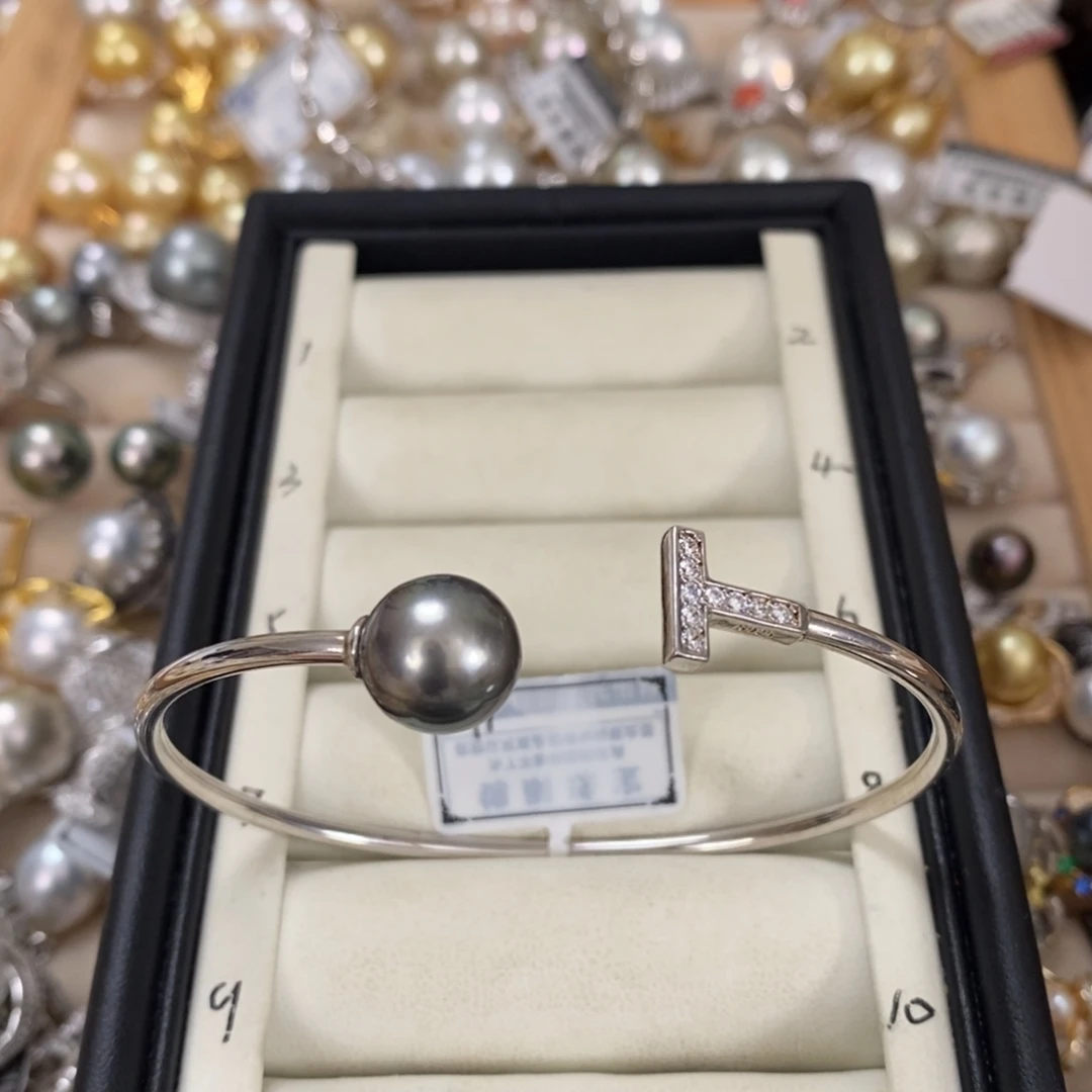 手镯海水珍珠银S925镶嵌