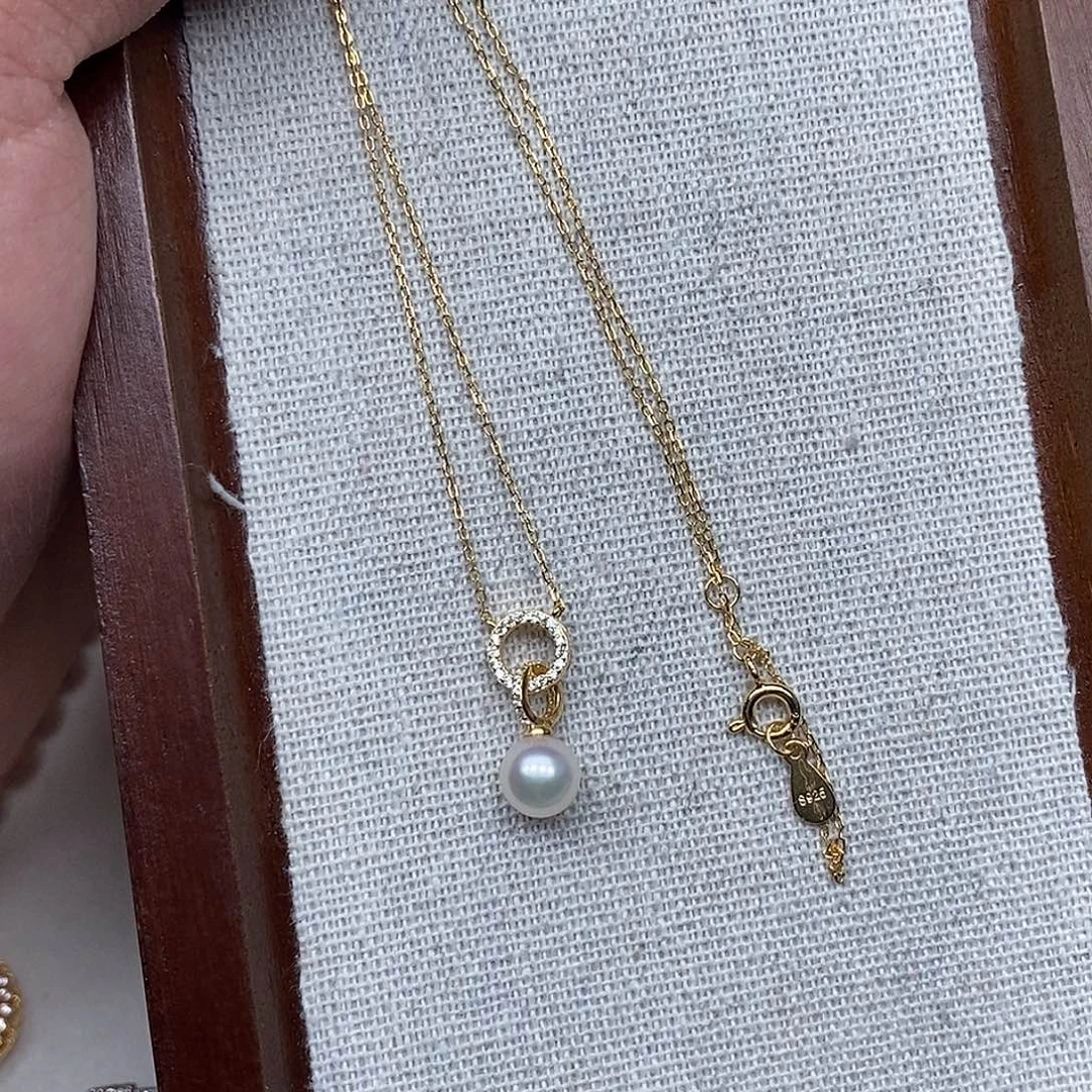 银S925镶嵌海水珍珠套链