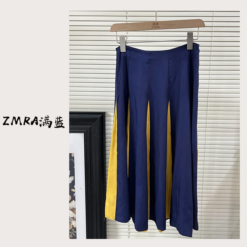 ML7608夏季新款侧拉链拼色休闲女士半身裙