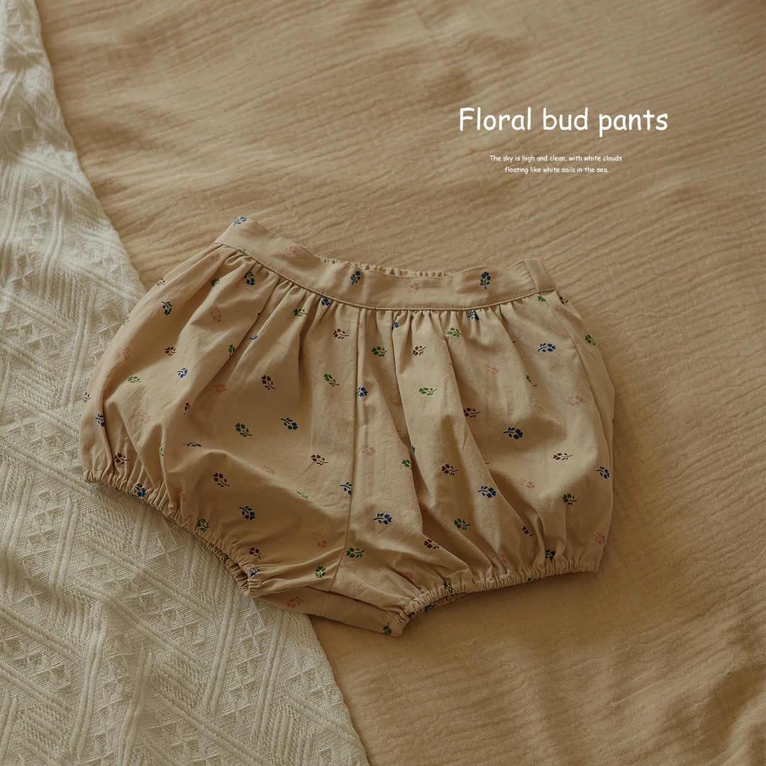 允儿妈女童夏季新款小众复古背心娃娃衫防蚊裤花苞裤连衣裙套装