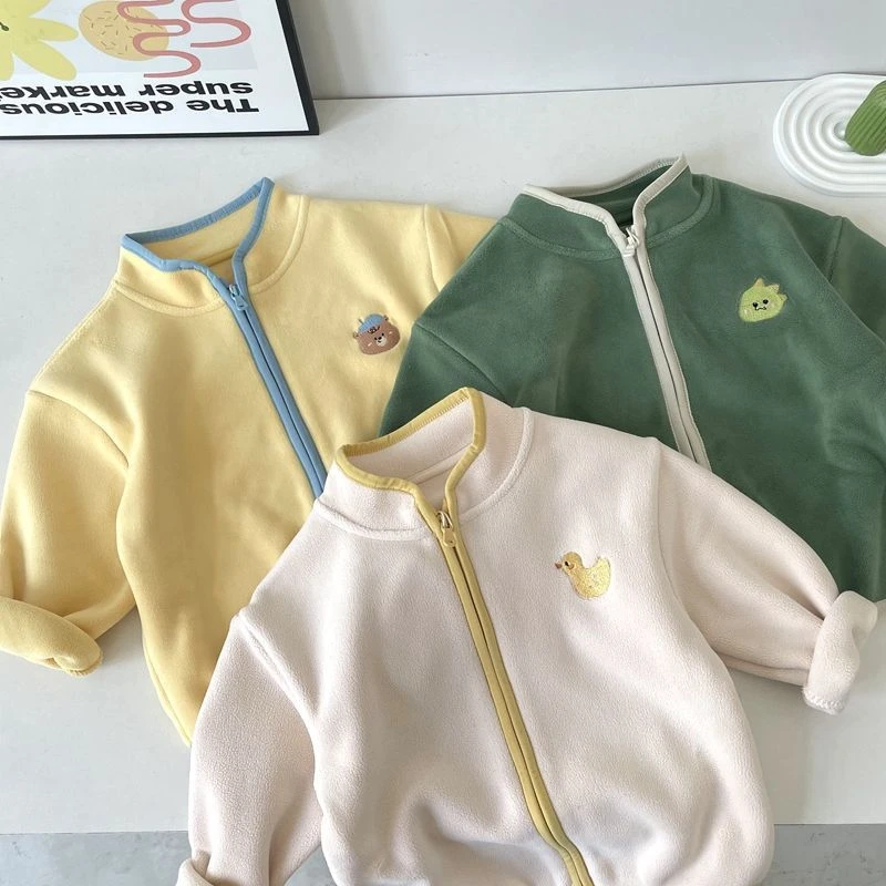 秋冬拉链衫外套男童立领保暖上衣宝宝绒潮儿童宝宝奥利