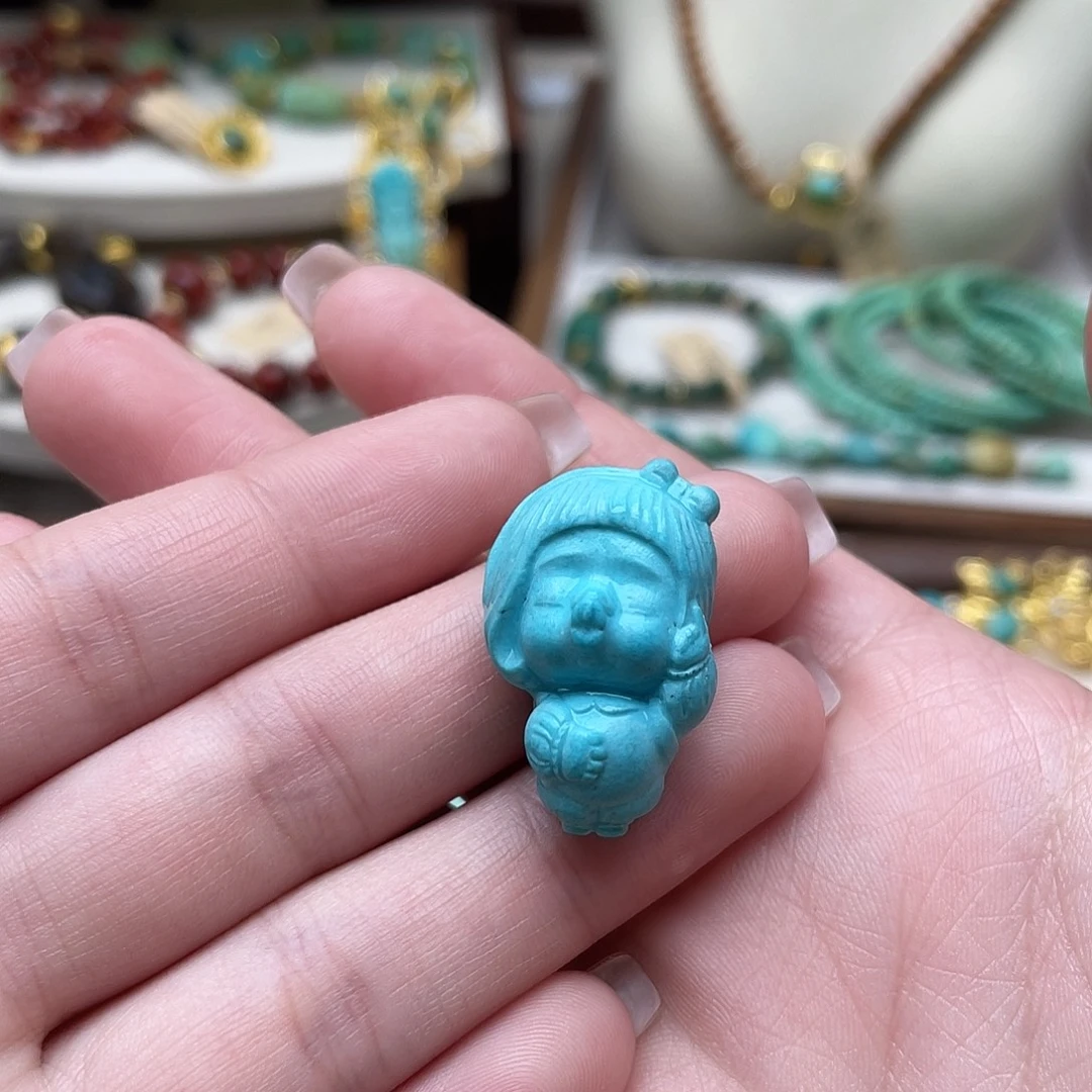 绿松石未镶嵌设计款打电话嘟嘟