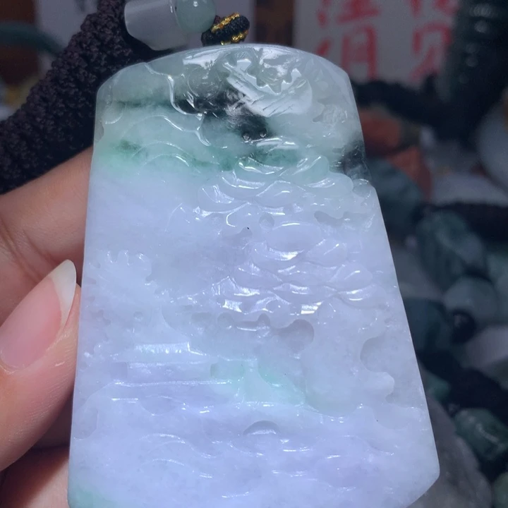 翡翠未镶嵌颈饰保真天然A货翡翠