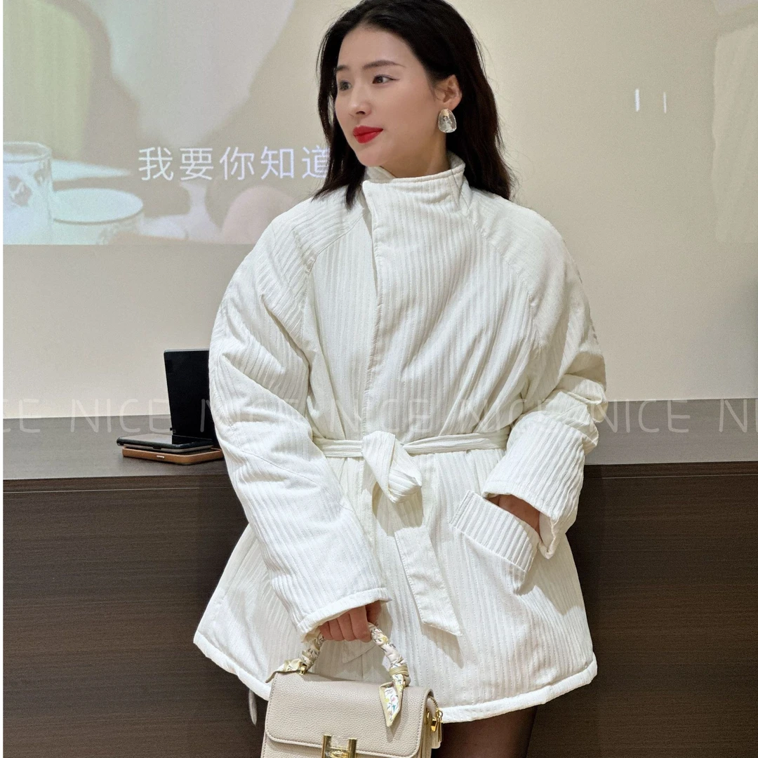 NICE~【加倍温暖】提花肌理感羽上衣百搭保暖冬季