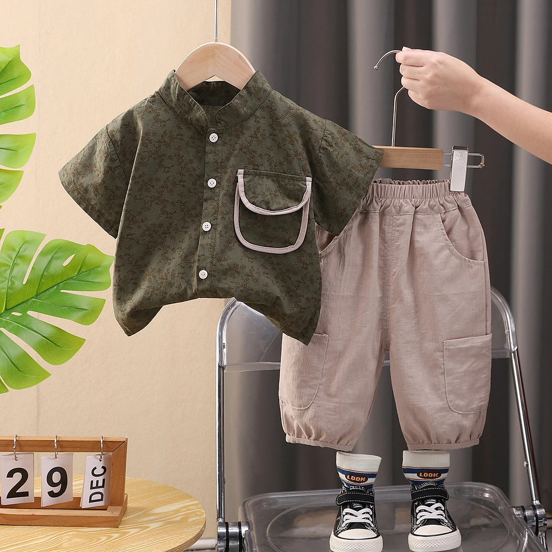 男童夏季薄款1-2-3-4岁小童6-8月女宝宝薄款短袖休闲洋气潮酷套装