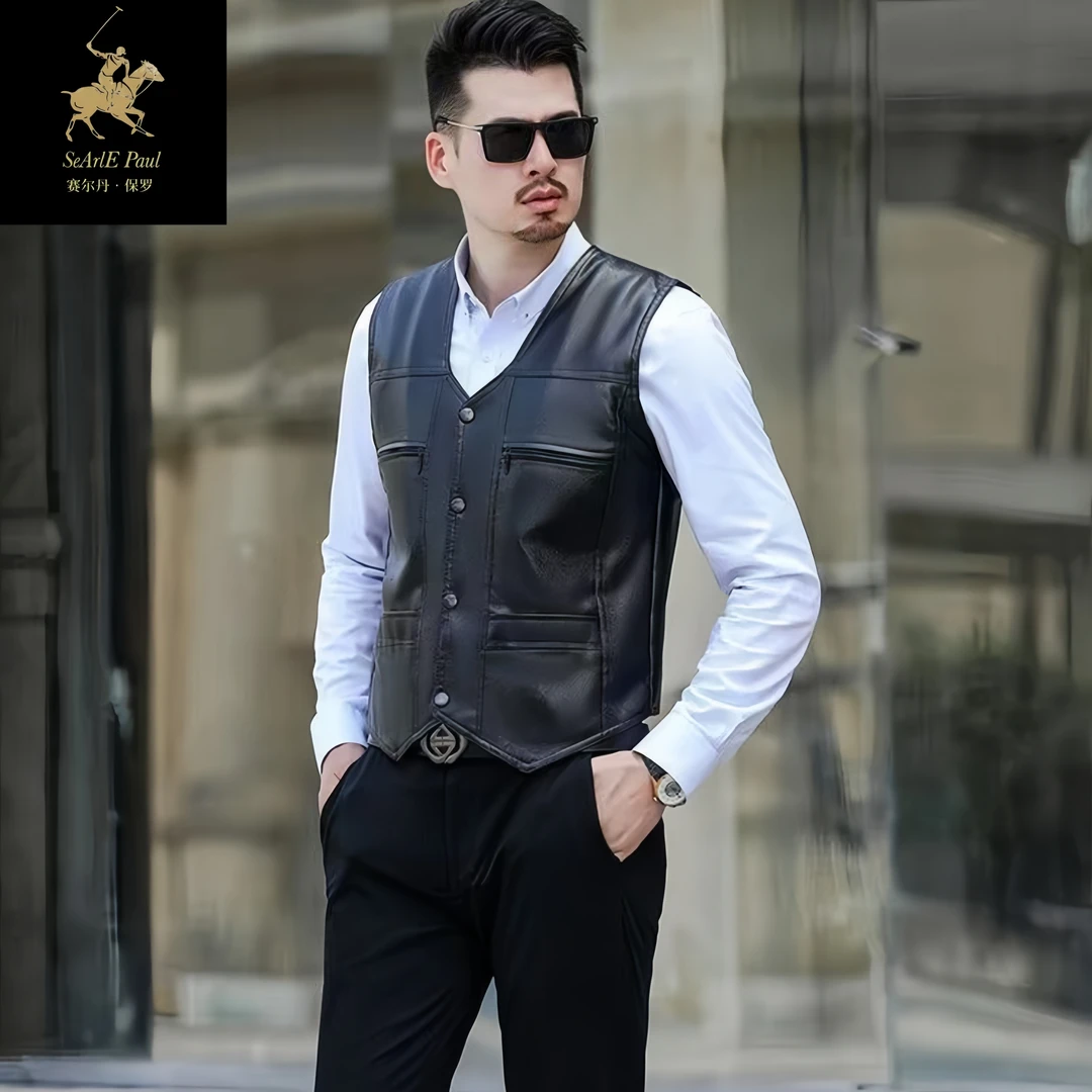 【玉山专属】海宁新款高端冬款皮马甲-A015