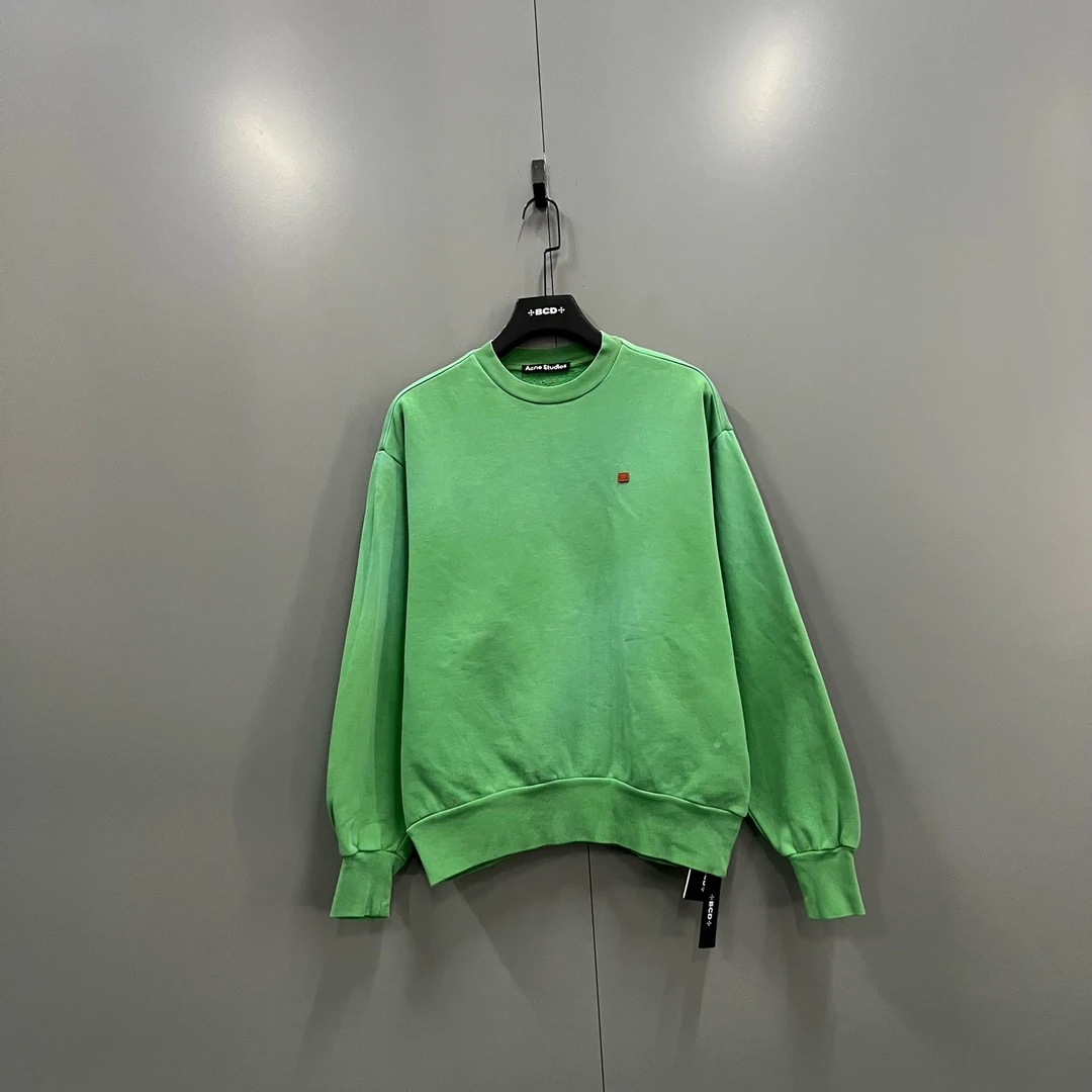 95新 Acne studio jp1218 绿色表情徽标刺绣卫衣 XS码 609619