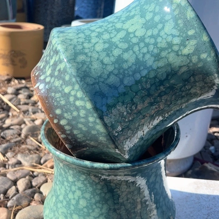 红陶紫砂兰花盆微瑕高20