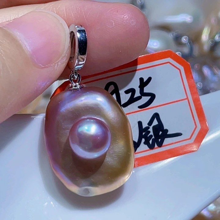 淡水珍珠银S925镶嵌颈饰