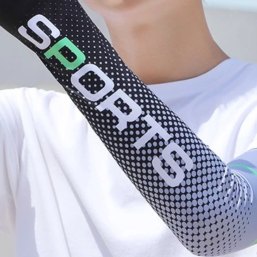 男士夏季防晒冰袖骑行钓鱼适用高弹力精美印花护臂套